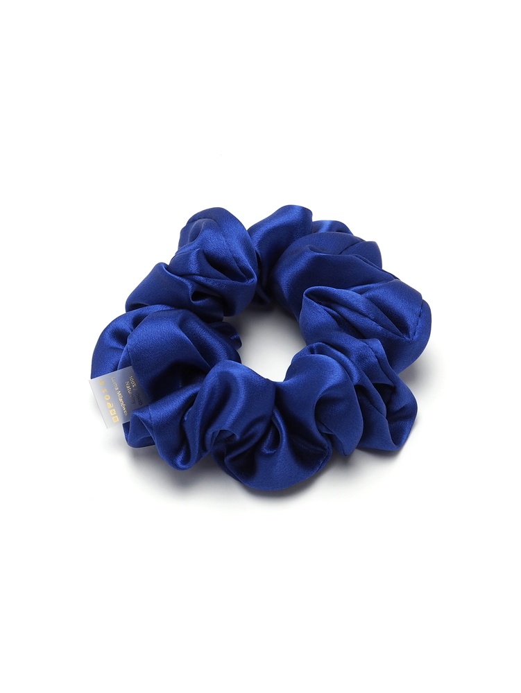 JG-014 Scrunchie jedwabna gumka do w�os�w kobaltowa